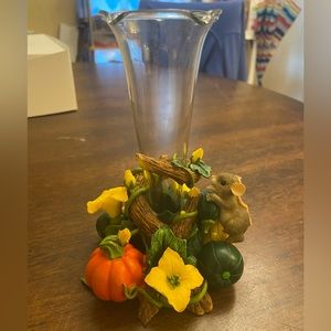 Charming Tails Pumpkin Harvest Bud Vase